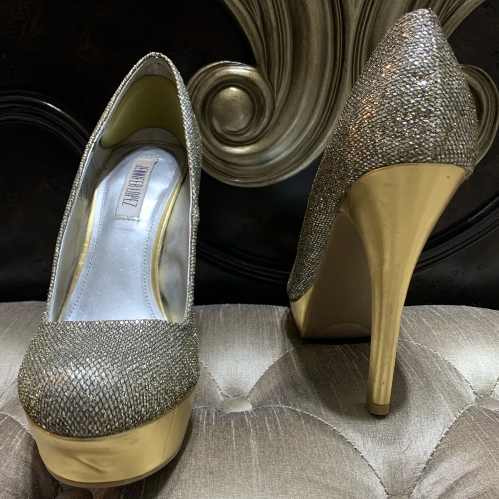 Jennifer Lopez glitter platform heels